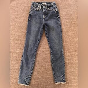 Good American Dark Blue Raw Hem Stretch Jeans Size 2/26